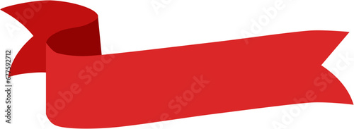 red ribbon wavy decoration design
