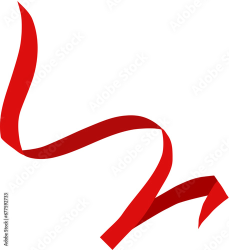 red ribbon wavy decoration design
