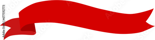 red ribbon wavy decoration design
