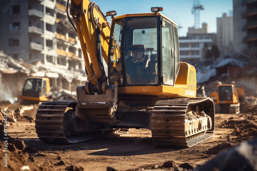 Engineering vehicle is working on the construction site. Engineering vehicle is working on the construction site.