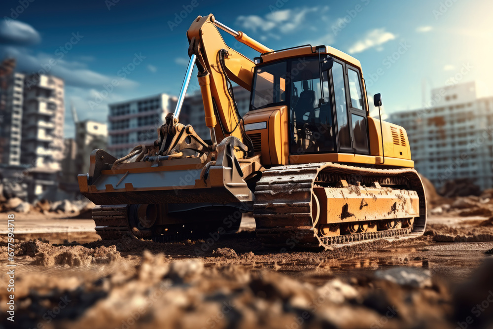 Engineering vehicle is working on the construction site. Engineering vehicle is working on the construction site.