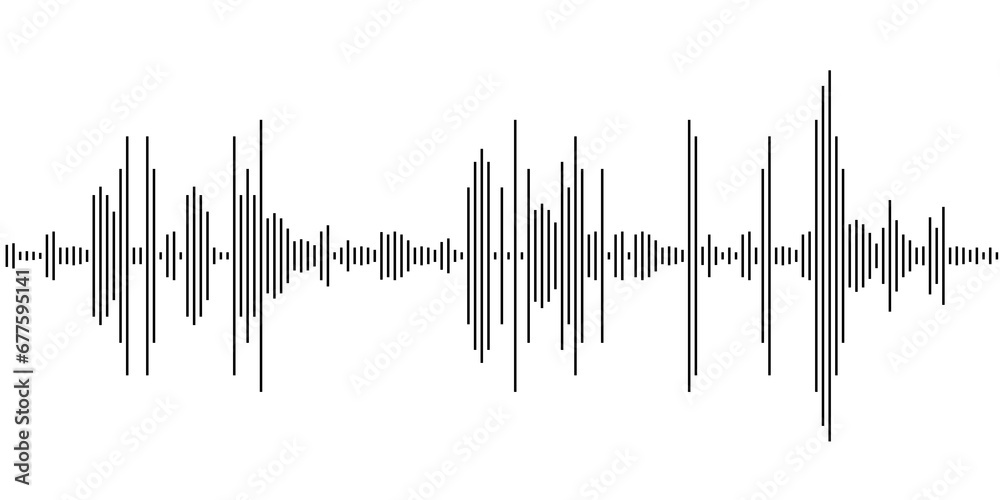 Audio sound wave graph. PNG soundwave line equalizer graph display. Transparent PNG illustration.