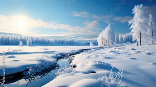 Beautiful snow landscape. © visoot