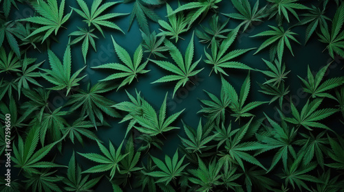 Cannabis leaves on dark background