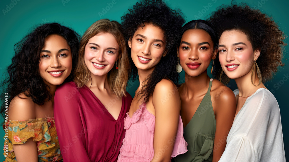 Obraz premium Women of different ethnicities and places of origin united.