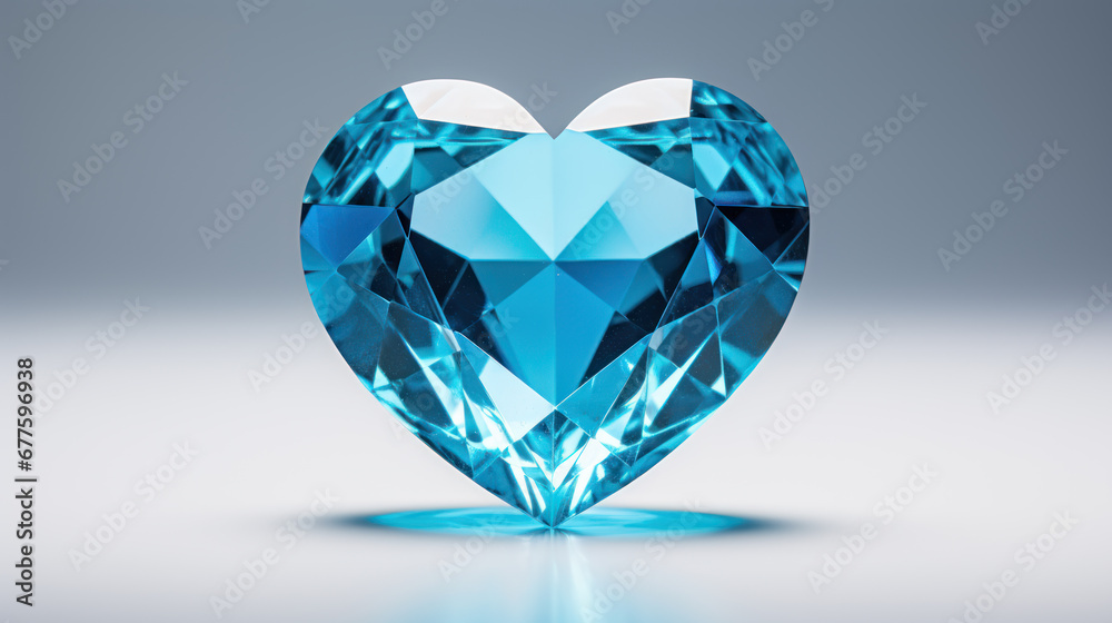 Light blue topaz on bright surface