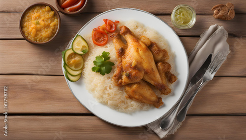 Brazilian food: Chicken and rice Galinhada Mineira photo