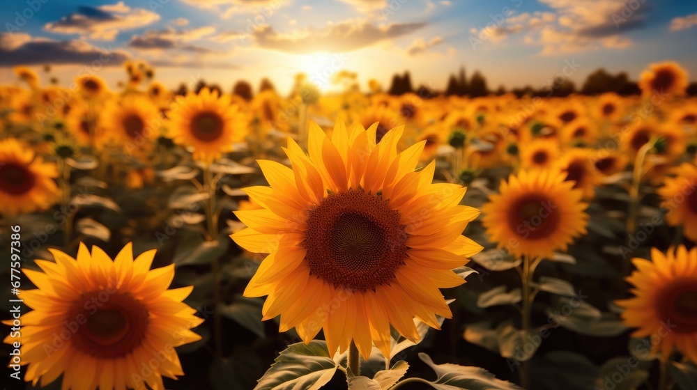 Fototapeta premium Sunflower field extremely beautiful.