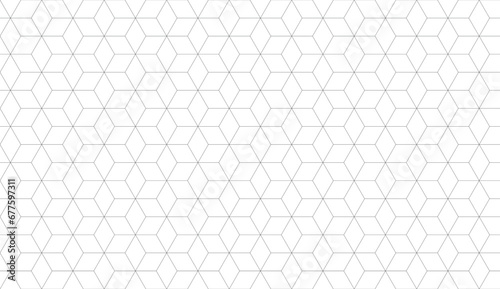 Cube seamless pattern, hexagon tile background, vector illustration.