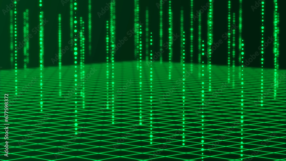 Obraz premium Digital background. Big data. Hacker concept. Abstract matrix. Computer generated many numbers. 3D rendering