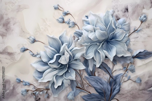 Vintage background with art illustration flower painting, generative ai, generative, ai, generated © maxtor777