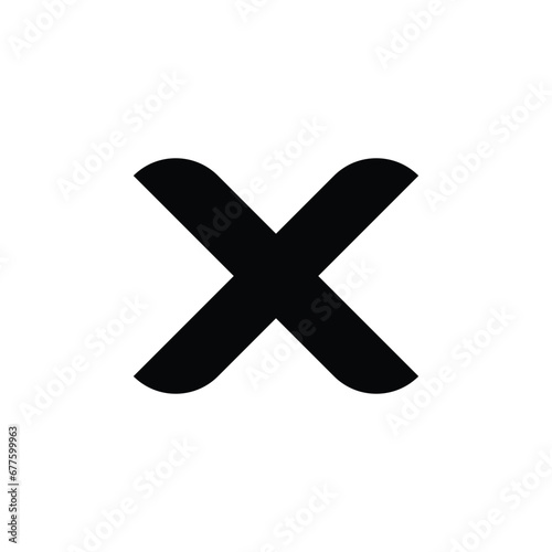 cross, cancel, delete icon on white background element for design