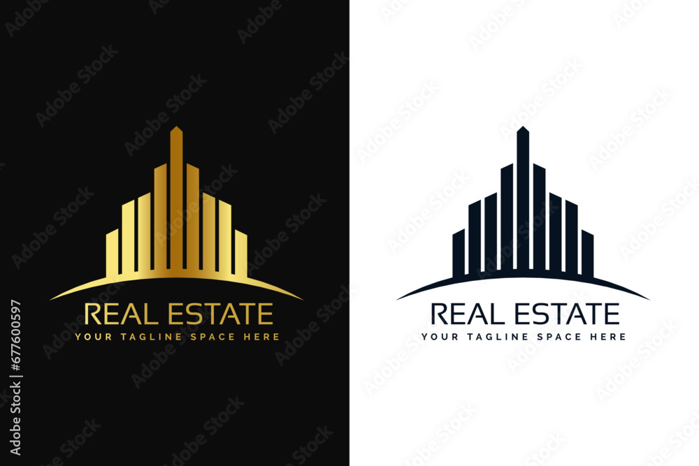 Buildings real estate logo icon vector