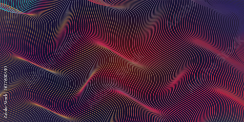 Technology abstract lines on black background. Undulate colorful Wave Swirl, frequency sound wave, twisted curve lines with blend effect abstract vektor colorful lines wave arts modern red line wave b