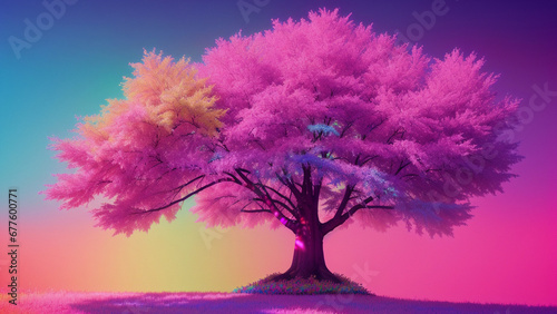 tree with colorful leaves generated ai © iLegal Tech