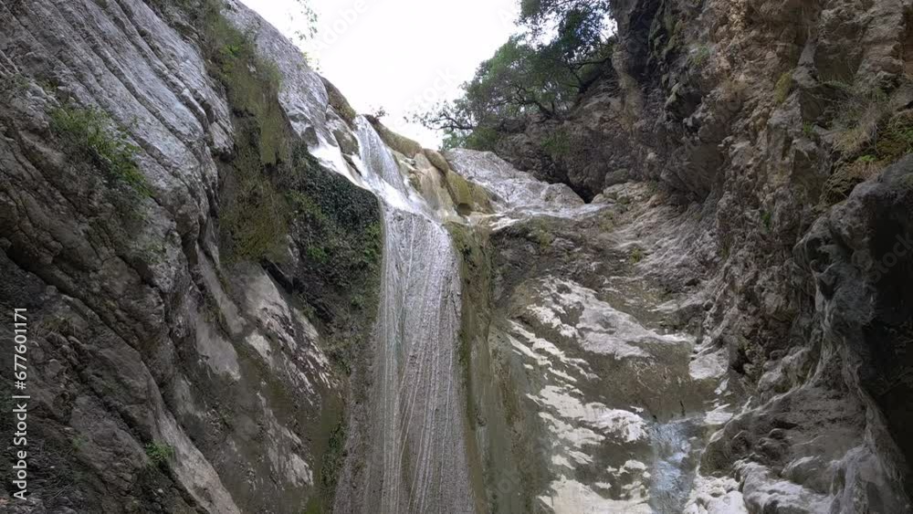 The Nydri Waterfall during the dry season with little water falling. Lefkada island. Greece. The Nydri Waterfall during the dry season with little water falling. Lefkada island. Greece.