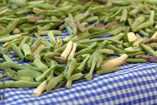 chopped green beans left to dry in the sun,