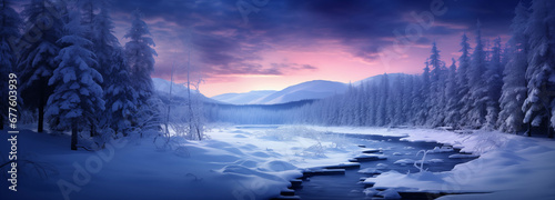 Night winter landscape. © Анастасия Козырева