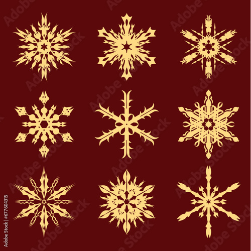 snowflakes on red background