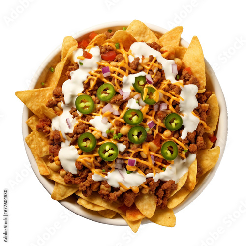 Frito Pie , top view, transparent background, isolated image, generative AI