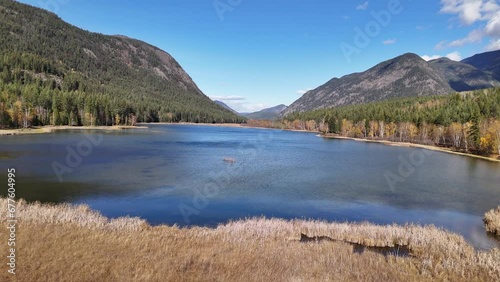 Autumn Sanctuary: McTaggart Lakes Surrounded by Forested Hills photo