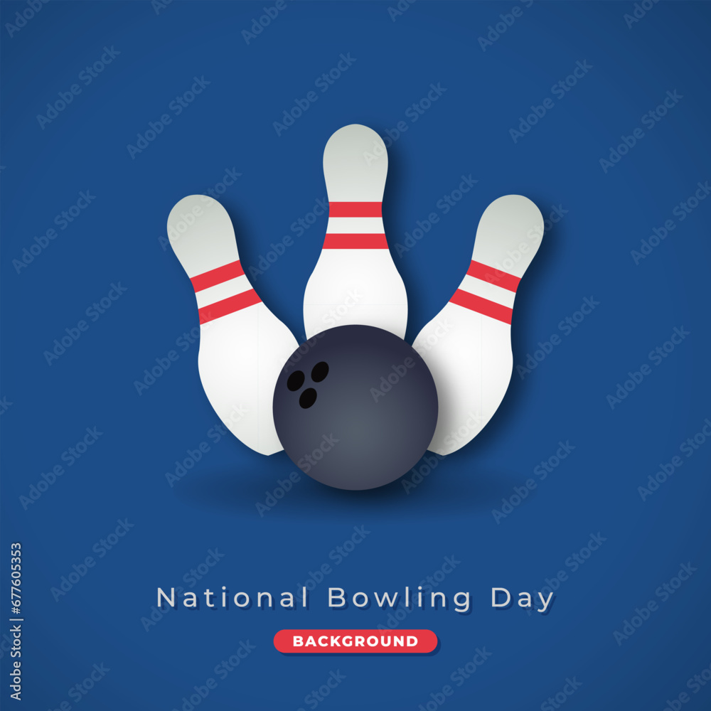 National Bowling Day Paper cut style Vector Design Illustration for Background, Poster, Banner, Advertising, Greeting Card National Bowling Day Paper cut style Vector Design Illustration for Background, Poster, Banner, Advertising, Greeting Card