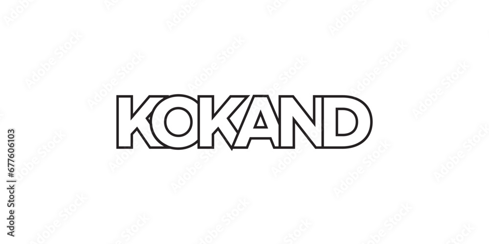 Kokand in the Uzbekistan emblem. The design features a geometric style, vector illustration with bold typography in a modern font. The graphic slogan lettering. Kokand in the Uzbekistan emblem. The design features a geometric style, vector illustration with bold typography in a modern font. The graphic slogan lettering.