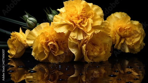 Carnation Flowers. Marigold. Beautiful Marigold Flowers. Mother's Day Concept. Valentine Day Concept with a Copy Space. Springtime. © John Martin