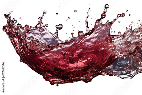red wine splash, isolated on PNG Background. Generative Ai.