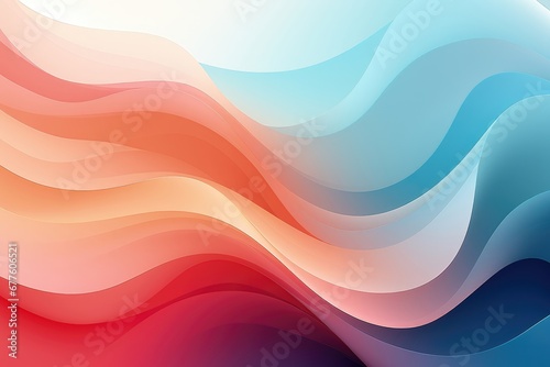 A harmonious color gradient washes over abstract waves, creating a visually captivating and serene composition in this abstract background. Illustration