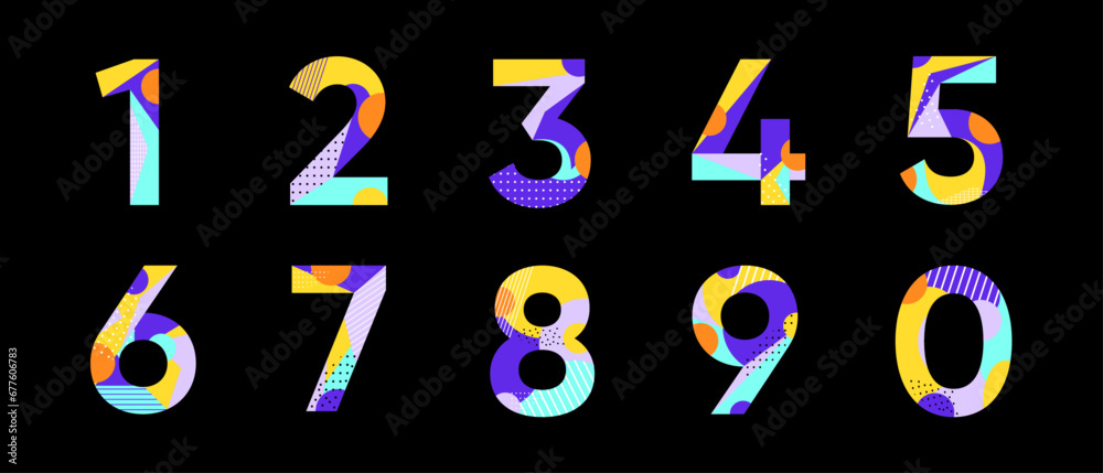 Playful colors number Playful colors number