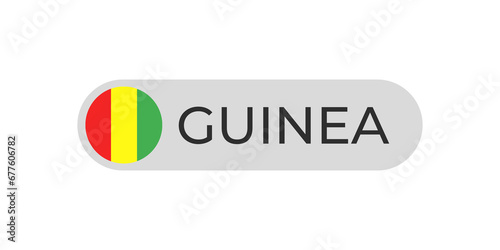 Guinea flag with text transparent background file format png, guinea text lettering template illustration for tittle design, guinea country with circle flag