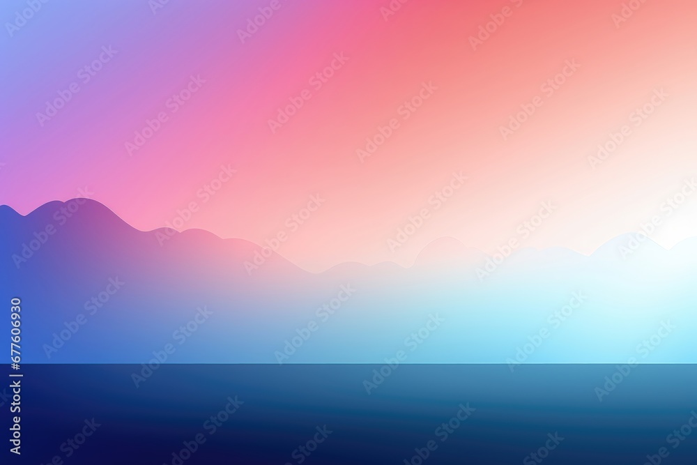 A seamless color gradient gently bathes misty mountains, creating an abstract background that combines soft gradients with an ethereal atmosphere. Illustration