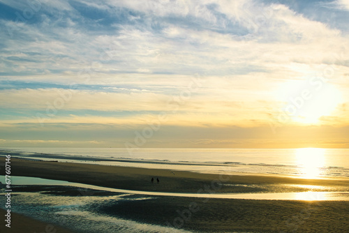 sunset on the beach in Blackpool