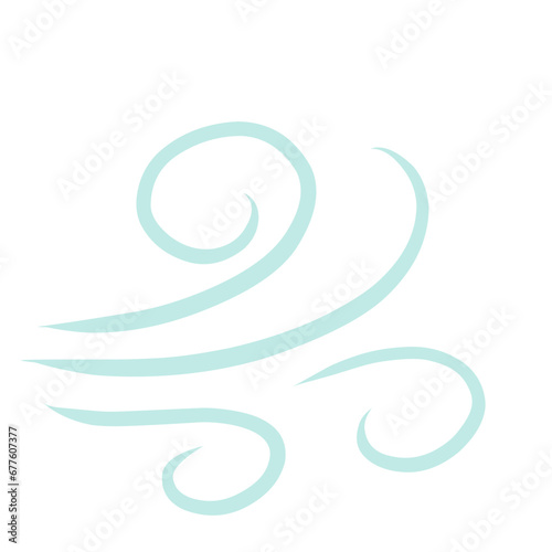 doodle wind blow, gust design isolated on white background. vector hand drawn illustration