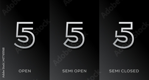 Set of number 5 logo icon design template elements