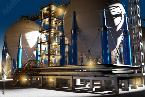 Modern factory. Spherical g...