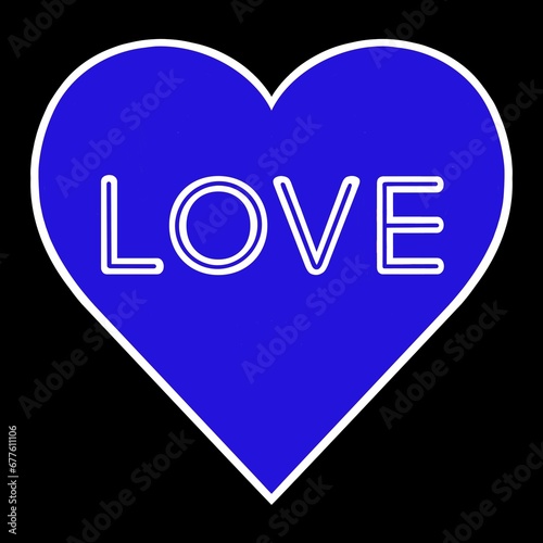 Quadro su tela Love heart design on a black background