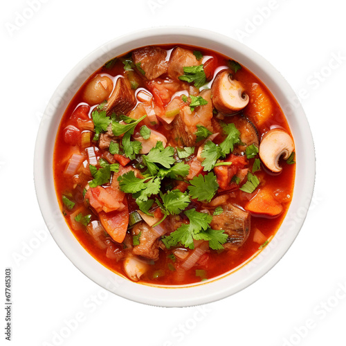 Menudo , top view, transparent background, isolated image, generative AI