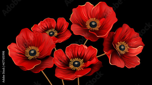 Abstract red poppy flowers as Remembrance Day background