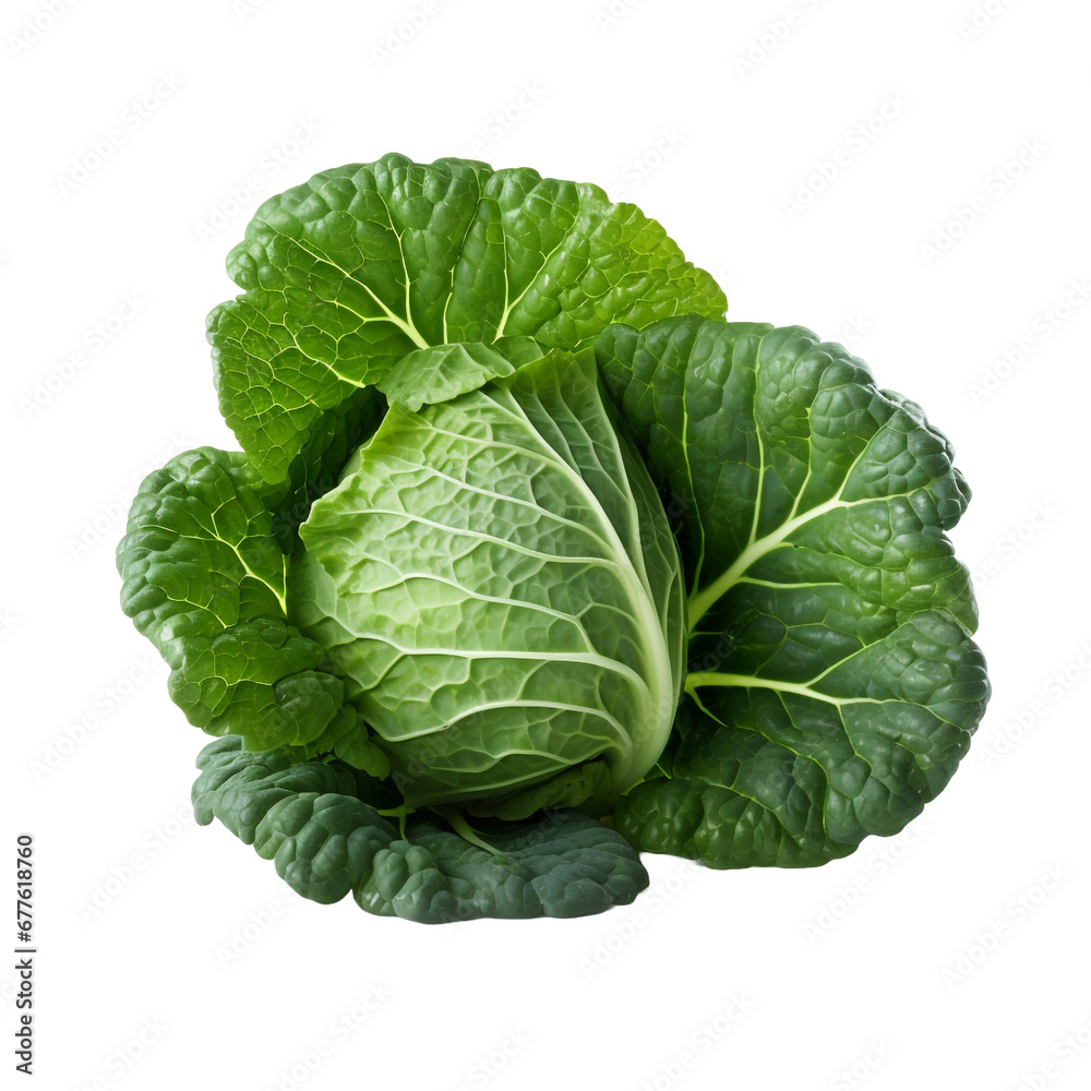 Obraz premium Fresh collard green isolated on transparent background
