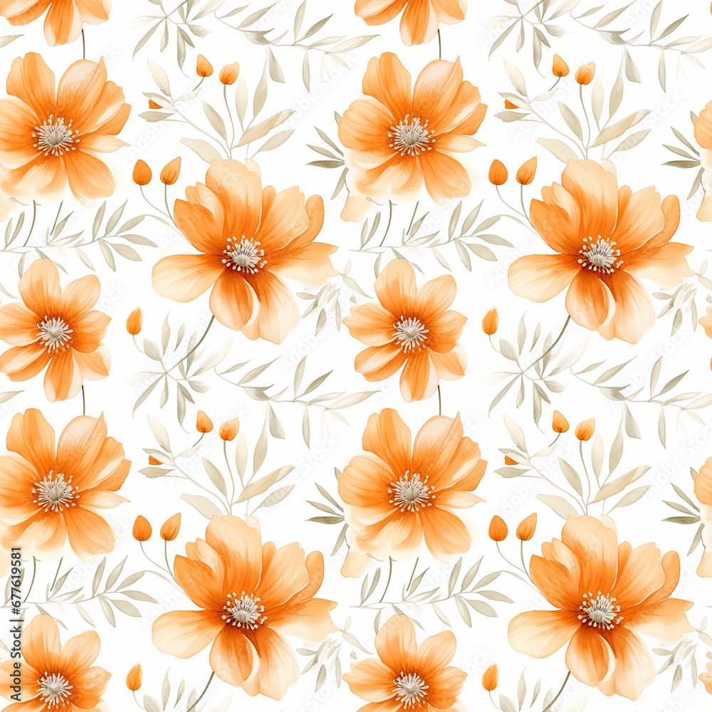 Seamless Watercolor Wild Flowers Pattern Botanical Elegance Seamless Watercolor Wild Flowers Pattern Botanical Elegance