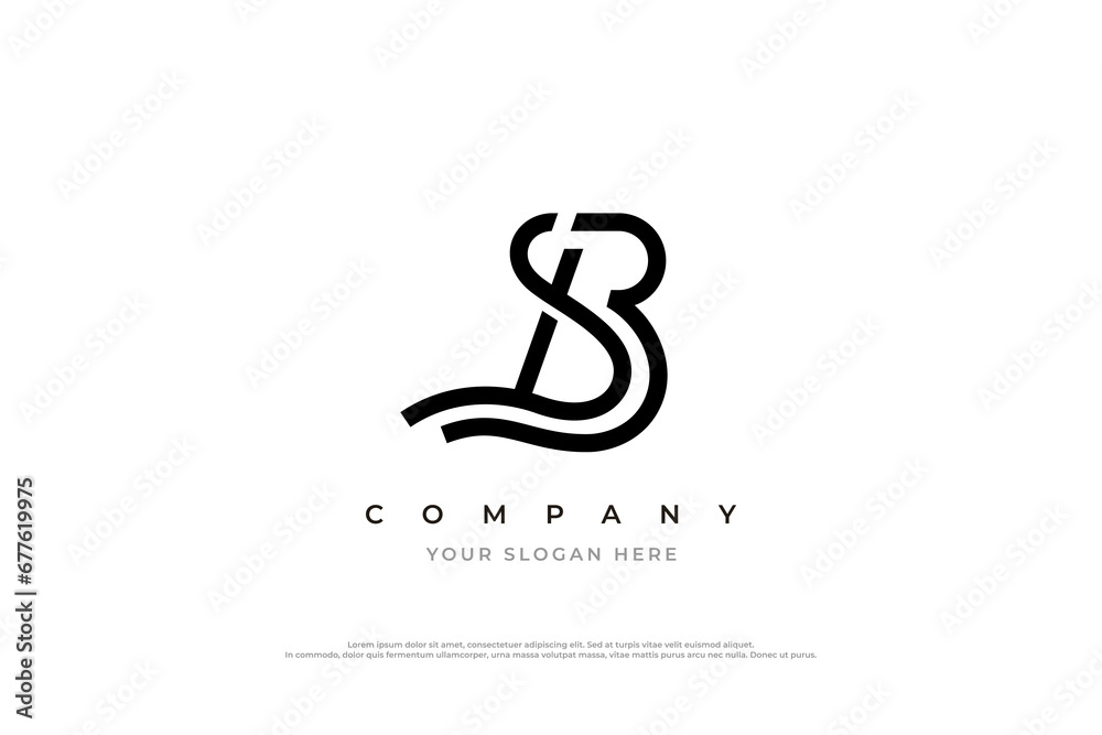 Obraz premium Initial Letter SB Monogram Logo Design Vector