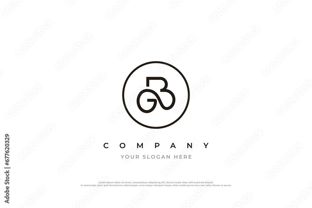Fototapeta premium Initial Letter GB Logo Design Vector