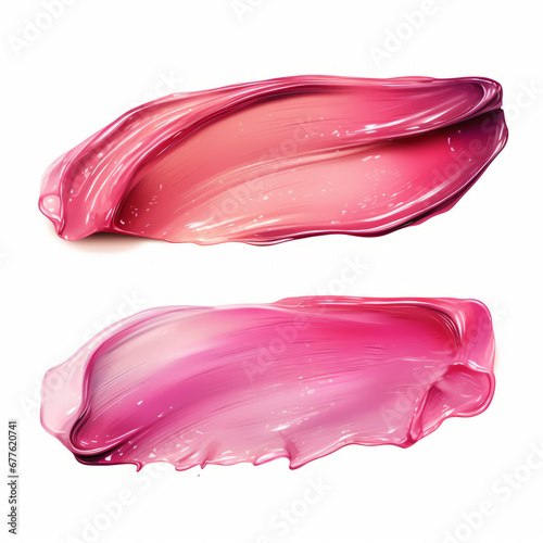 Multicolor cosmetics lipstick smear. Brushstroke acrylic smear. Element for beauty cosmetic design.