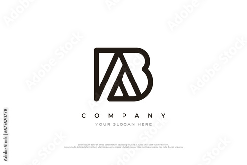 Initial Letter AB or BA Logo Design Vector photo