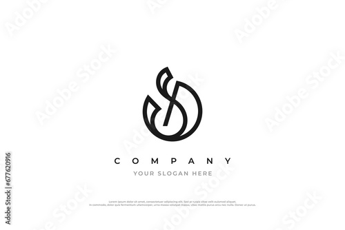 Initial Letter SD Logo or DS Monogram Logo Design Vector