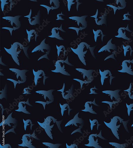 seamless shark pattern vector background