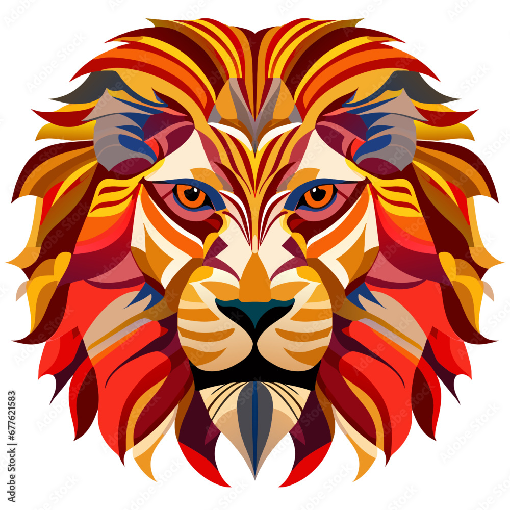 lion head vector illustration isolated on white background. vector illustration.