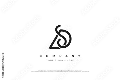 Initial Letter SD Logo or DS Monogram Logo Design Vector